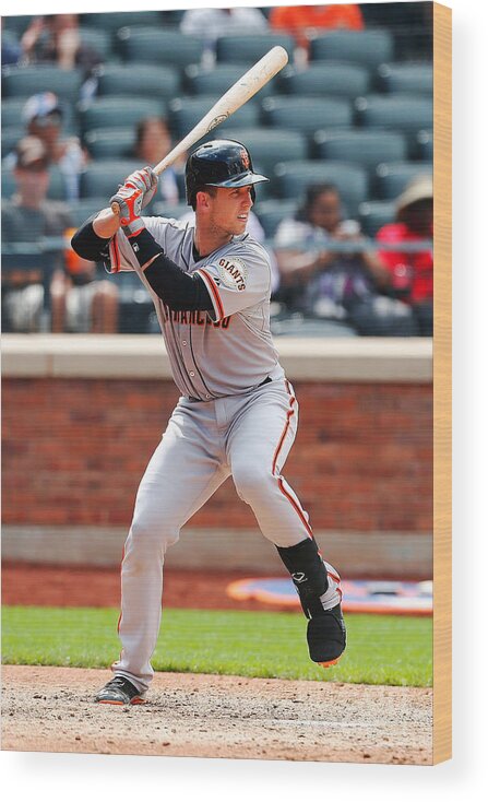 American League Baseball Wood Print featuring the photograph Buster Posey by Mike Stobe