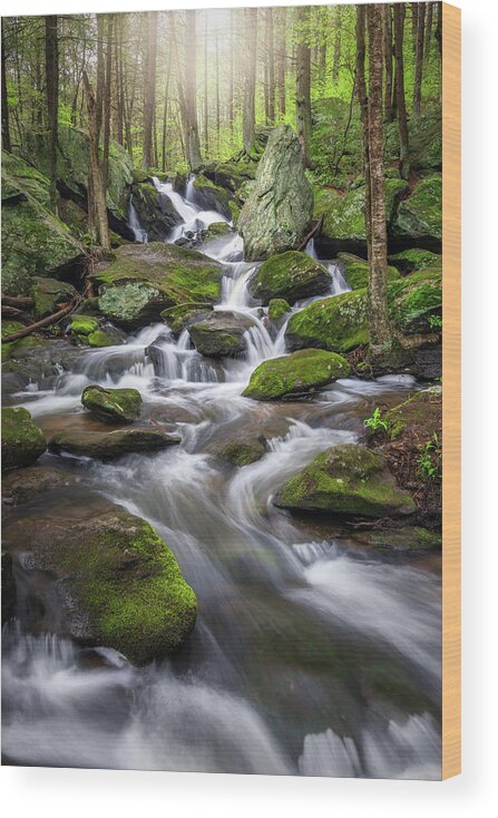 New England Waterfalls Wood Print featuring the photograph Buttermilk Falls by Bill Wakeley