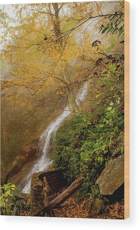 Nature Wood Print featuring the photograph Cascade Falls 2 by Cindy Robinson
