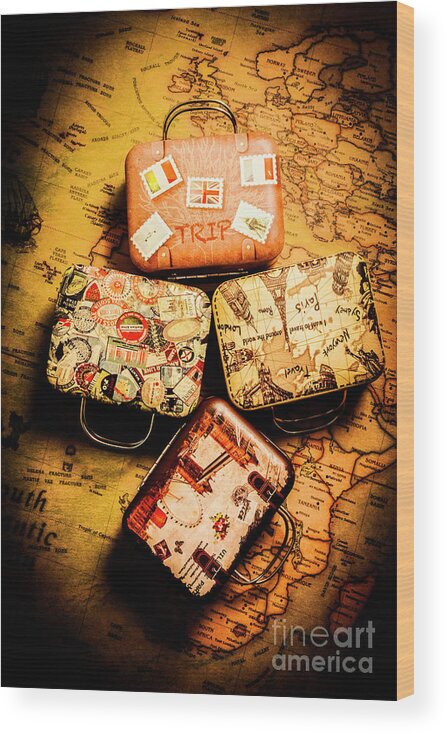 Map Wood Print featuring the photograph Case for touring by Jorgo Photography