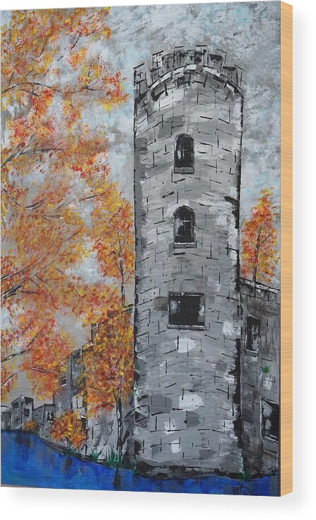 Fall Wood Print featuring the painting Castle In The Fall by Brent Knippel