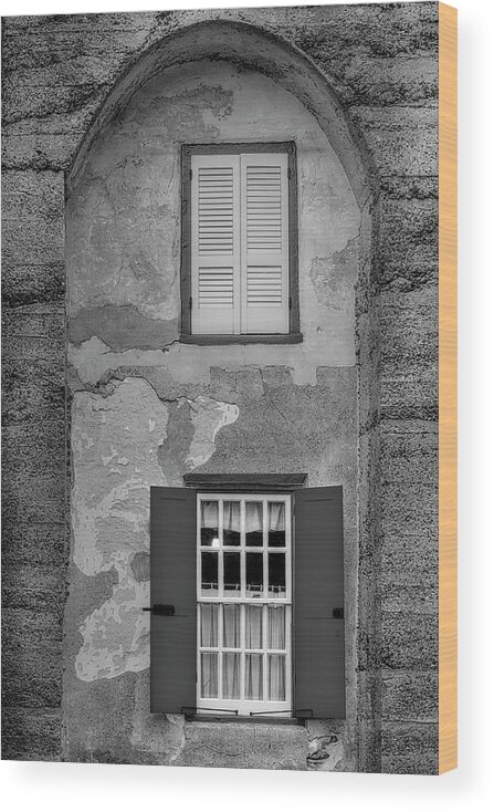 Windows Wood Print featuring the photograph Castle Shutters by Susan Candelario