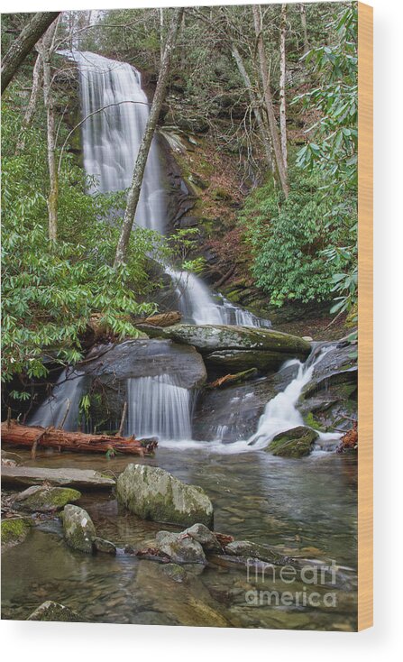 Catawba Falls Wood Print featuring the photograph Catawba Falls 28 by Phil Perkins