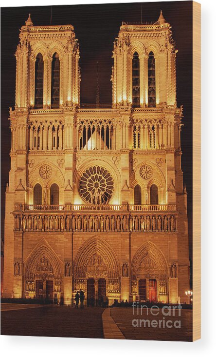 Notre Dame Cathedral Wood Print featuring the photograph Cathedral of Notre Dame by Bob Phillips
