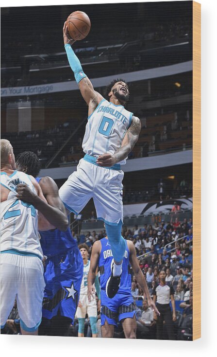 Miles Bridges Wood Print featuring the photograph Charlotte Hornets v Orlando Magic by Gary Bassing