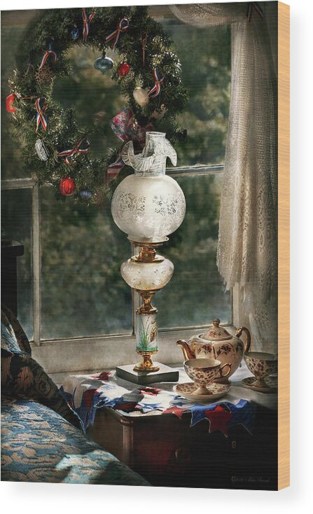 Christmas Wood Print featuring the photograph Christmas - Christmas tea by Mike Savad