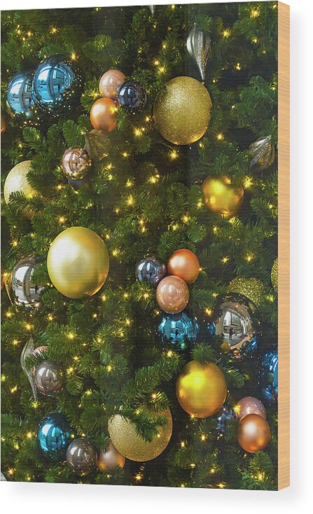 Christmas Wood Print featuring the photograph Christmas Tree Cheer-3 by Bonnie Follett