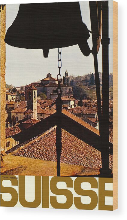 Switzerland Wood Print featuring the digital art Church Bell Over Tessin by Long Shot