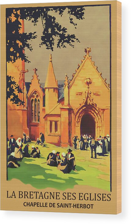 Church Wood Print featuring the digital art Church in Brittany, France by Long Shot