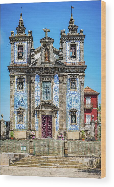 Portugal Photography Wood Print featuring the photograph Church In Porto by Marla Brown