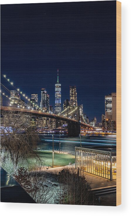 Long Exposure Wood Print featuring the photograph City of Colors by Kevin Plant