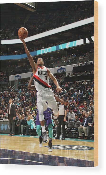 Nba Pro Basketball Wood Print featuring the photograph C.j. Mccollum by Brock Williams-smith