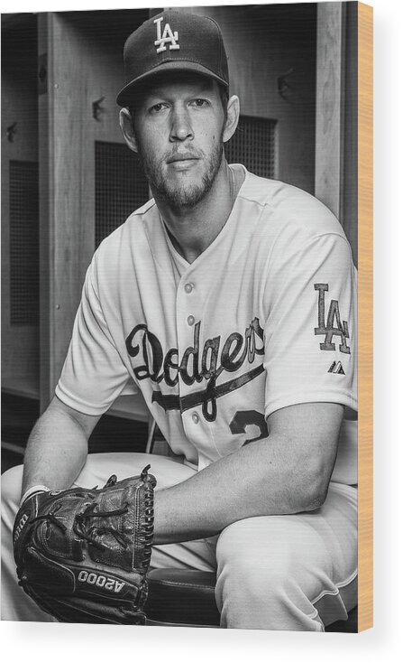 Media Day Wood Print featuring the photograph Clayton Kershaw by Rob Tringali
