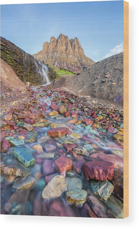 Clements Mountain Wood Print featuring the photograph Colorful Rocks at Mount Clements by Jack Bell