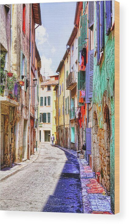 Old Walls Wood Print featuring the photograph Colors of Provence, France by Tatiana Travelways