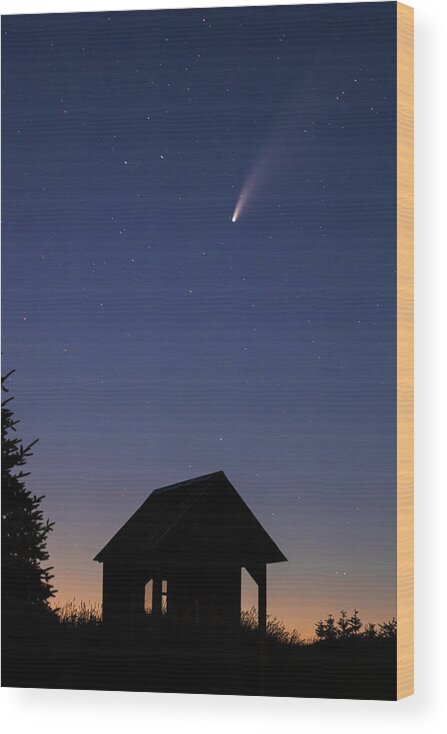 Comet Wood Print featuring the photograph Comet Neowise Sunset Glow by White Mountain Images