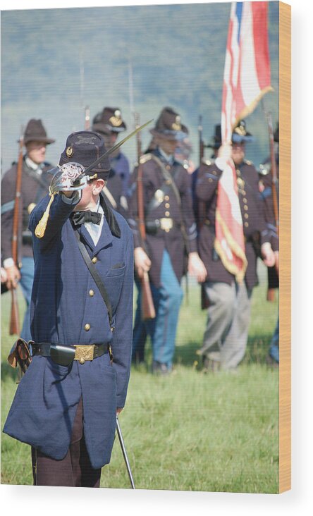 Marching Wood Print featuring the photograph Commander. by Johncairns