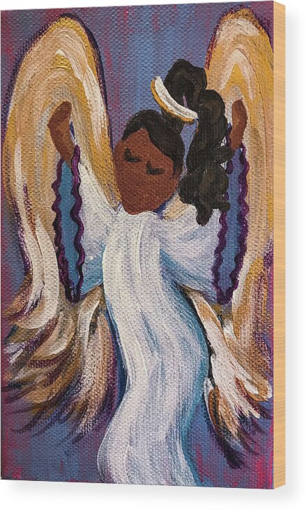 Paintings Wood Print featuring the painting Dancing Angel II by Sherrell Rodgers