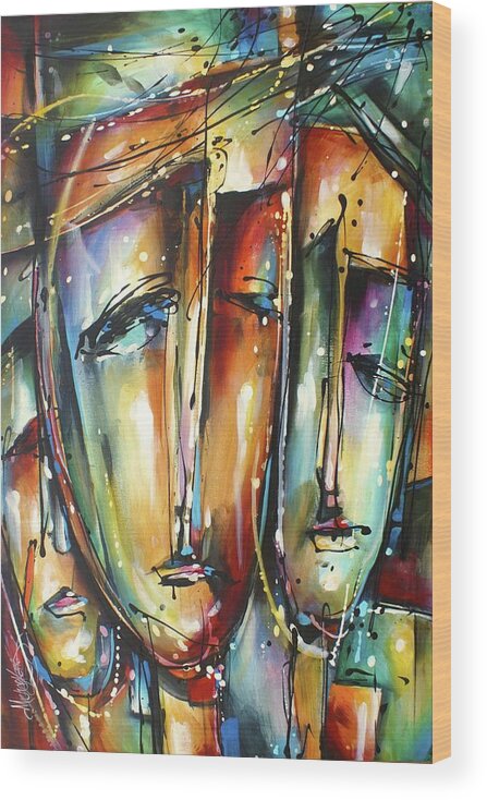 Urban Wood Print featuring the painting Dazzled by Michael Lang