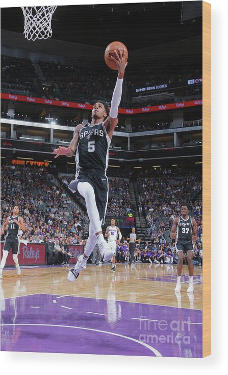 Dejounte Murray Wood Print featuring the photograph Dejounte Murray by Rocky Widner