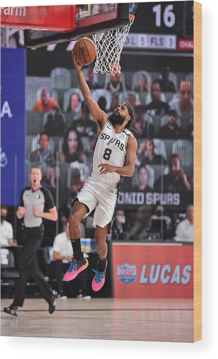 Patty Mills Wood Print featuring the photograph Denver Nuggets v San Antonio Spurs by David Dow