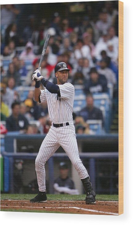 People Wood Print featuring the photograph Derek Jeter by Chris Mcgrath