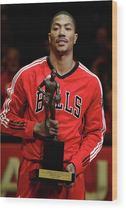 Chicago Bulls Wood Print featuring the photograph Derrick Rose by Jonathan Daniel