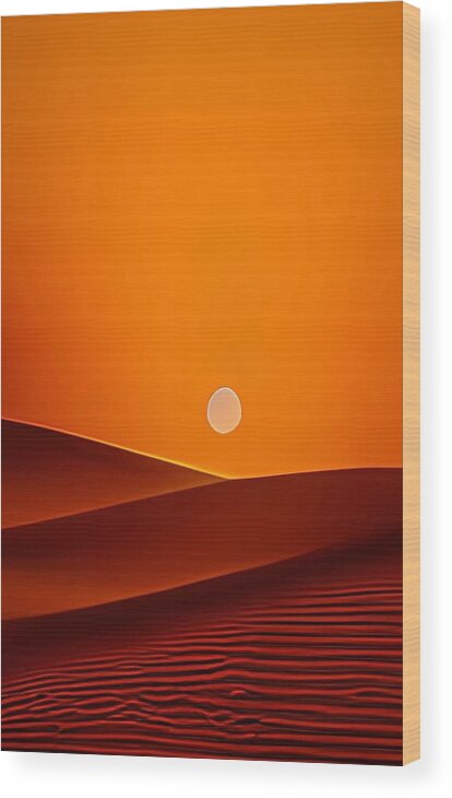  Wood Print featuring the painting Desert Sunset No2 by Bonnie Bruno