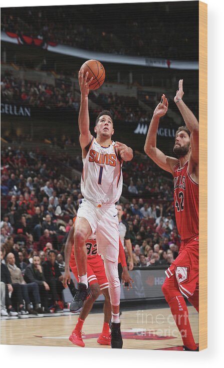Nba Pro Basketball Wood Print featuring the photograph Devin Booker by Gary Dineen
