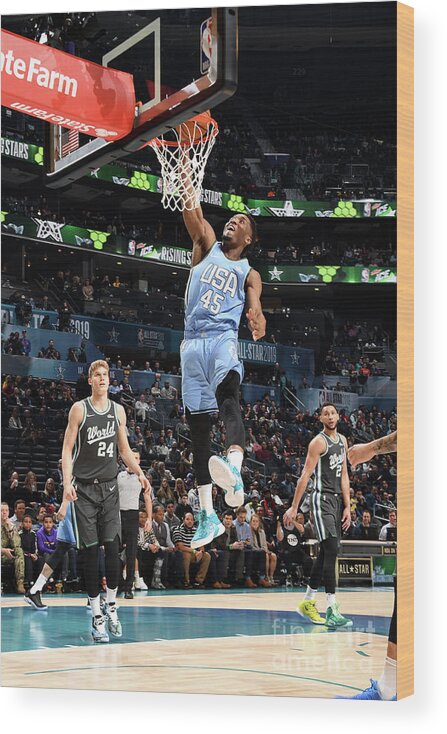 Nba Pro Basketball Wood Print featuring the photograph Donovan Mitchell by Andrew D. Bernstein