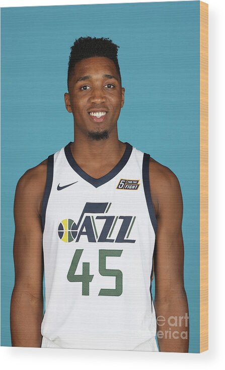 Media Day Wood Print featuring the photograph Donovan Mitchell by Nba Photos