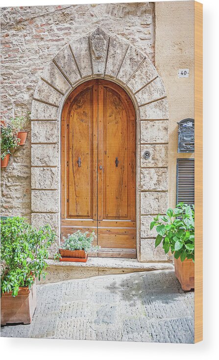 Italy Photography Wood Print featuring the photograph Door in Italy by Marla Brown