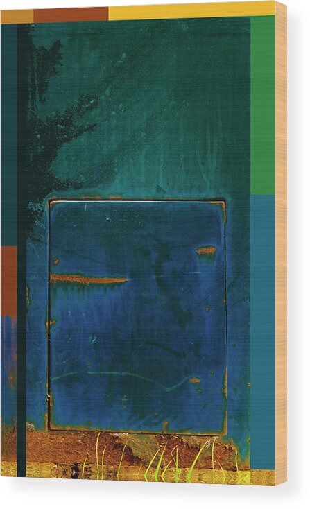 Abstract Wood Print featuring the digital art Door with No Handle by Lynn Hansen