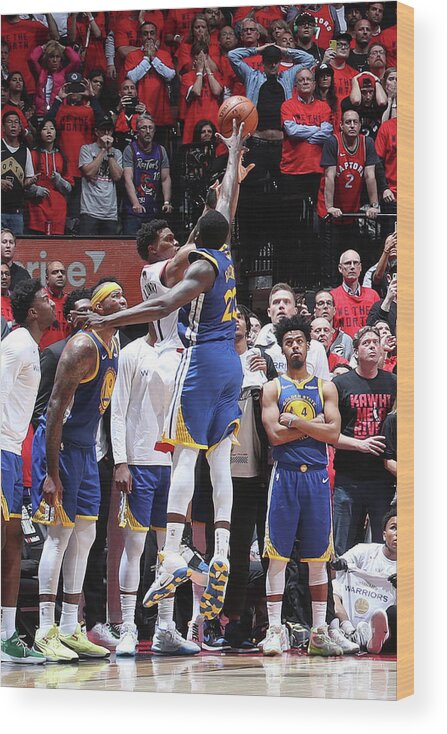 Draymond Green Wood Print featuring the photograph Draymond Green and Kyle Lowry by Nathaniel S. Butler