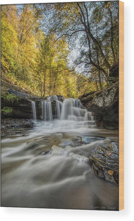 Water Wood Print featuring the photograph Dunlop Creek Falls by Erika Fawcett