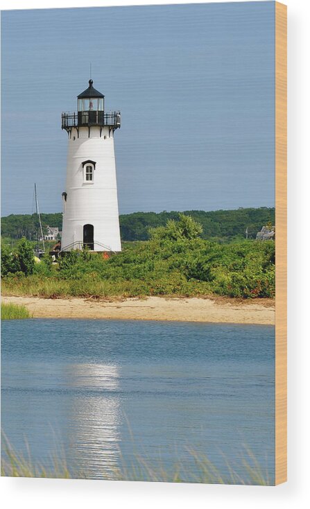 Edgartown Lighthouse Wood Print featuring the photograph Edgartown lighthouse by Sue Morris