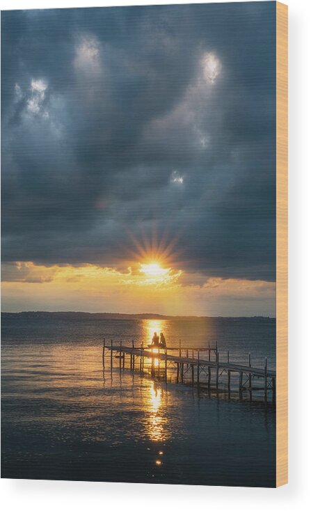 Sunset Wood Print featuring the photograph Evening Conversation by Nate Brack