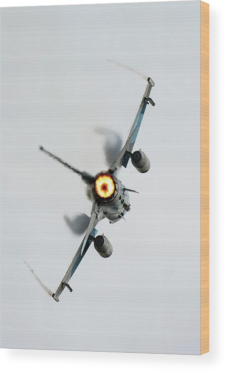 F-16 Fighting Falcon Wood Print featuring the photograph F-16 Fighting Falcon by Mango Art