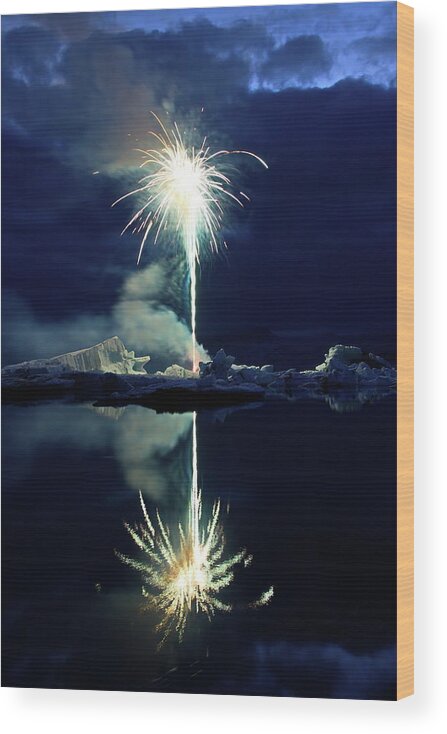 Fireworks Wood Print featuring the photograph The sparkler by Christopher Mathews