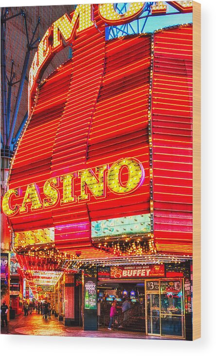 Fremont Casino Wood Print featuring the digital art Fremont Casino, Las Vegas by Tatiana Travelways