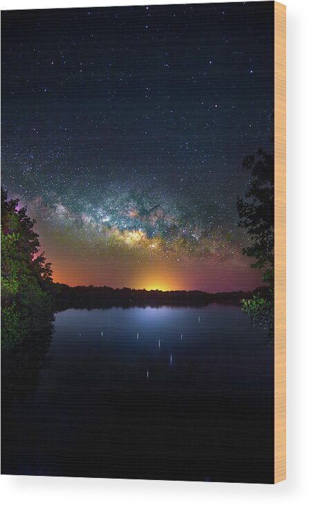Milky Way Wood Print featuring the photograph Galaxy Island by Mark Andrew Thomas