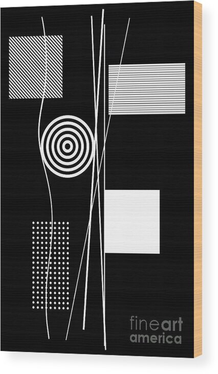 Geometry Wood Print featuring the digital art Geometry in Reverse by Linda Lees