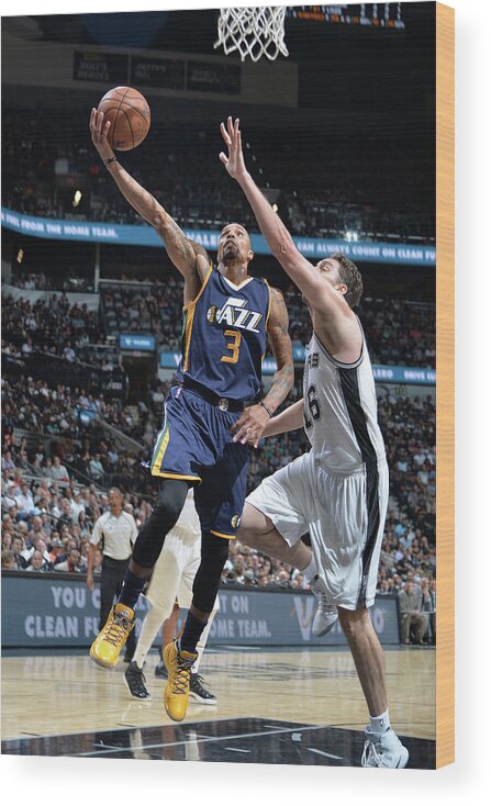 Nba Pro Basketball Wood Print featuring the photograph George Hill by Mark Sobhani