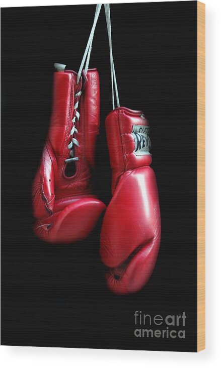 Boxing Wood Print featuring the photograph Gloves by Dan Holm