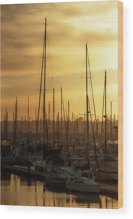 Boat Wood Print featuring the photograph Golden Harbor 3 by Ryan Weddle