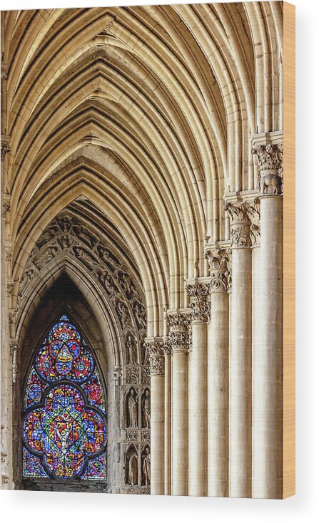 Cathedral Wood Print featuring the photograph Gothic Arches of the Notre-Dame de Reims Cathedral by W Chris Fooshee