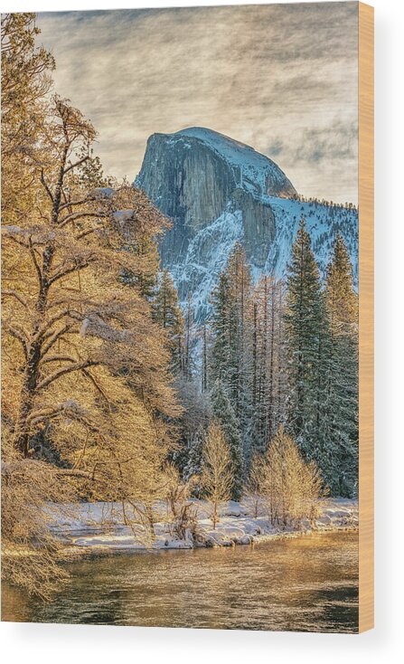 Half Dome Wood Print featuring the photograph Half Dome on Frosty Winter Morning by Kenneth Everett