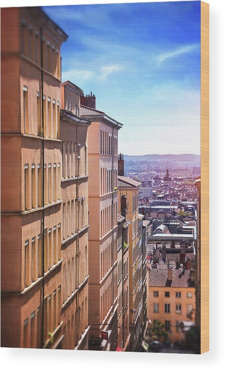 Lyon Wood Print featuring the photograph Hills of La Croix Rousse Lyon France by Carol Japp