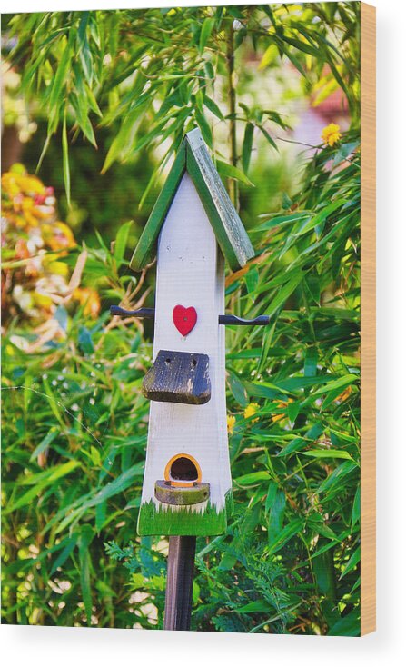 Birdhouse Wood Print featuring the photograph Home is where the heart is by Tatiana Travelways
