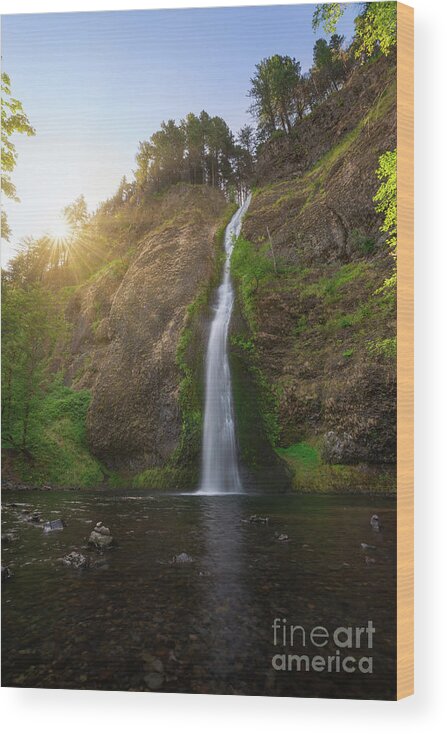 Horsetail Falls Wood Print featuring the photograph Horsetail Falls Sunrise by Michael Ver Sprill